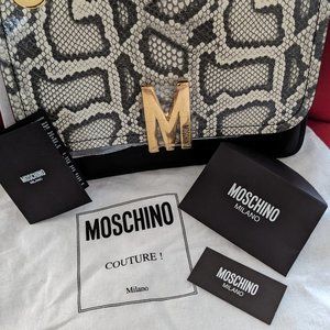 Moschino snake print leather